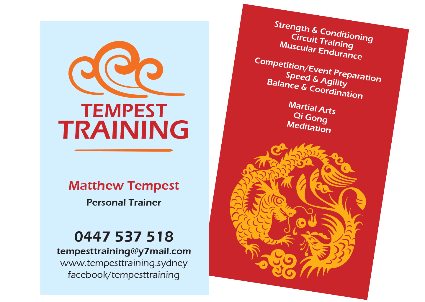 Tempest Training business card